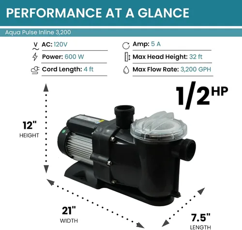 Miniatura 2 de HALF OFF PONDS - Bomba de agua en línea de eficiencia energética para piscinas, spas, cascadas, estanques, 120 V