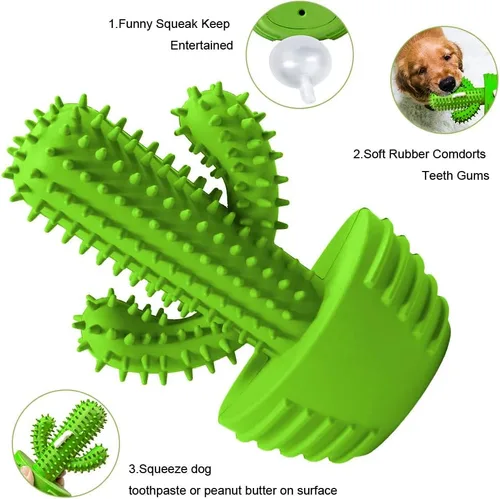 Miniatura 2 de Pamlulu Juguetes masticables para perros, cepillo de dientes para limpieza dental para perros pequeños, medianos y grandes, juguetes chirriantes
