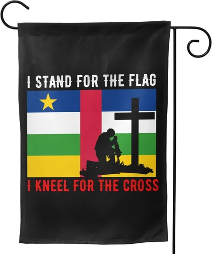 Miniatura 4 de I Stand For The Central African Republic Flag And I Kneel For The Cross Garden Flag 28"x40" Inch Double Sided Garden Flags Home Lawn Outdoor Decor