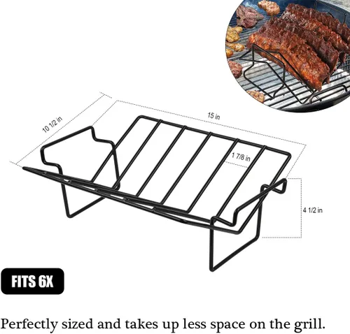 Miniatura 2 de Estante en forma de V para barbacoa para ahumar y asar, estante para asar pavo para huevos grandes y verdes, Kamad Joe, Primo, Visión, estante