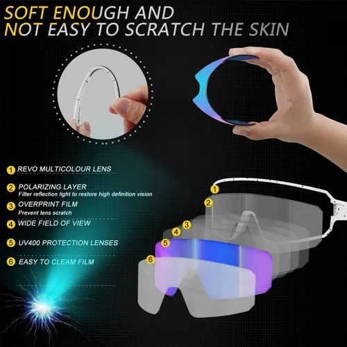 Miniatura 2 de SPOSUNE Gafas de sol polarizadas de ciclismo para hombres y mujeres, UV400, gafas deportivas para bicicleta, béisbol, correr, MTB C19