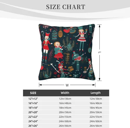 Miniatura 2 de Fundas de almohada decorativas de 20 x 20 pulgadas, fundas de almohada de doble cara para sofá de mujer, cascanueces de ballet, Navidad, baile