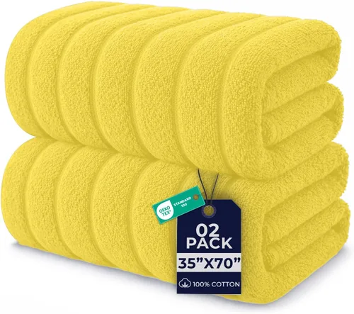 Miniatura 34 de DAN RIVER Paquete de 1 toalla de baño jumbo de 40 x 80 pulgadas, toallas de baño extragrandes de secado rápido para baño, toallas suaves y Verde