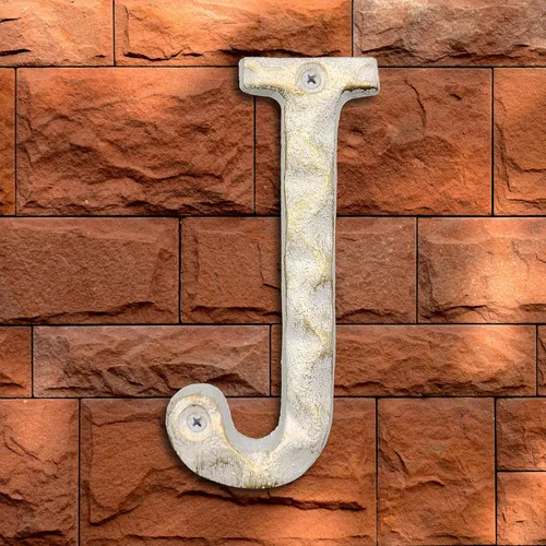 Miniatura 26 de Números de dirección de casa de 5 pulgadas de alto, número único de buzón de metal de hierro fundido, letras para puerta exterior o delantera, Letra