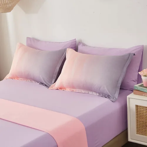 Miniatura 5 de Dinjoy Juego de edredón para niñas, tamaño individual, colorido, azul, rosa, morado, arcoíris, juego de ropa de cama de 6 piezas en una bolsa