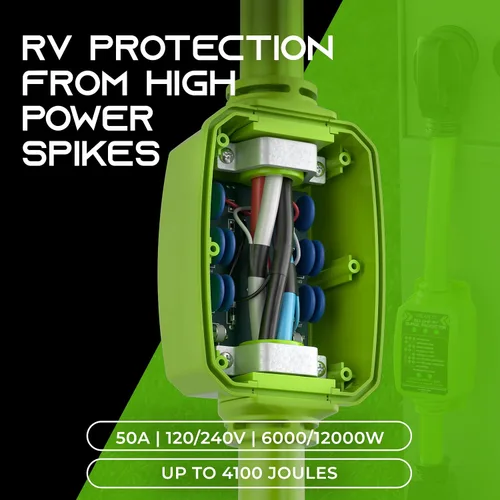 Miniatura 5 de GEARit Protector de sobretensiones RV de 50 AMP - Analizador de circuito, protector/monitor de voltaje con protección contra sobretensiones