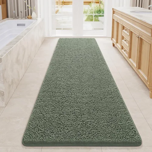 Miniatura 64 de LOCHAS Alfombra de Baño de Lujo Lanuda Tapete de Baño 24 x 17 Pulgadas, Alfombras de Baño Lavables Antideslizantes para Baño y Ducha, Alfombras