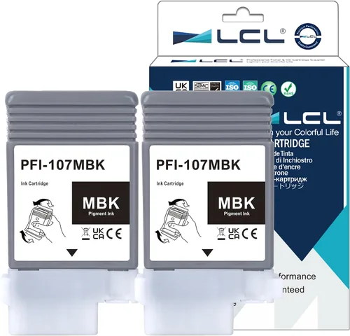 LCL PFI-107 Cartucho de tinta negro mate de 4.4 fl oz de repuesto para Canon PFI-107 PFI-107MBK PFI107MBK para impresoras Canon ImagePROGRAF iPF670