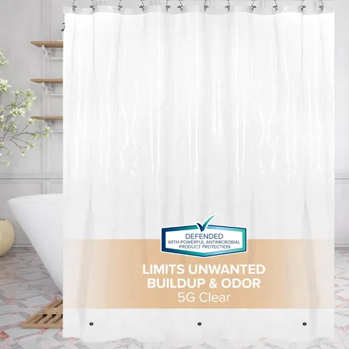 Miniatura 8 de Resistente al moho PEVA maletero de ducha pesado con Microban, peva, Transparente, Estándar