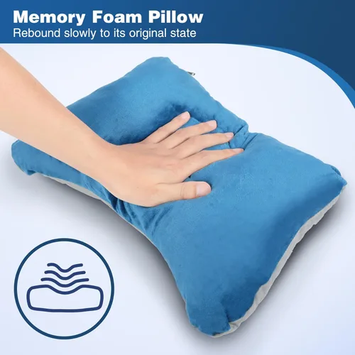 Miniatura 3 de REDCAMP Almohada de espuma viscoelástica para campamento, ligera y pequeña almohada de viaje con funda de almohada extraíble, fácil de limpiar