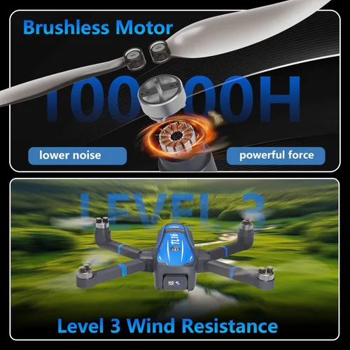 Miniatura 4 de Toladrone TL16 Drones con cámara para adultos 4K, mini dron con motor sin escobillas con cámara para principiantes con modo sin cabeza, control