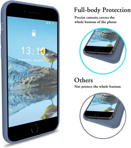 Miniatura 3 de Funda compatible con iPhone 8 Plus/7 Plus (5.5 pulgadas), [protección contra caídas] [arañazos] de silicona líquida a prueba de golpes, antihuellas