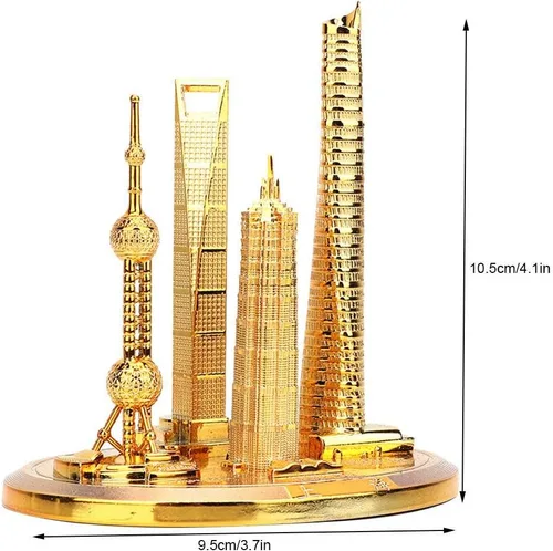 Miniatura 4 de HEEPDD Modelo de arquitectura famoso, Torre de perlas orientales Centro Financiero Global Modelo Shanghai Colección de Edificios Monumento