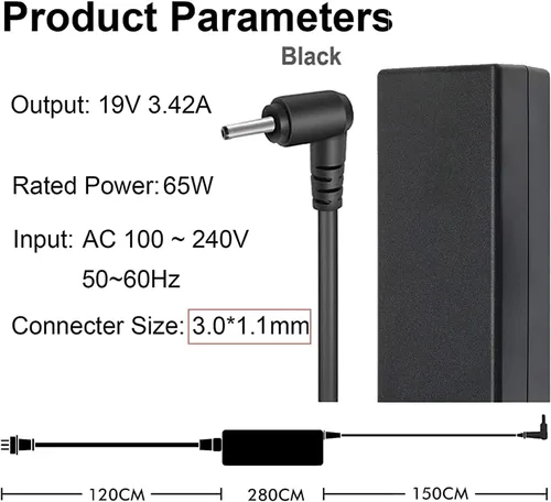 Miniatura 2 de Cargador de portátil de 65 W para Acer Aspire 1 3 GO 15 A115-32 A315-24P A315-24PT A315-58 A315-59 A315-23 A314-23P AG15-31P: A315-24P-R7VH 24