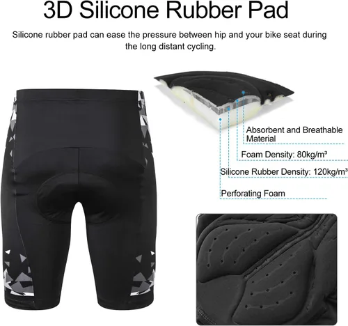 Miniatura 5 de INBIKE Conjunto de camiseta de ciclismo para hombre, camisa de ciclismo transpirable de manga corta con pantalones cortos acolchados