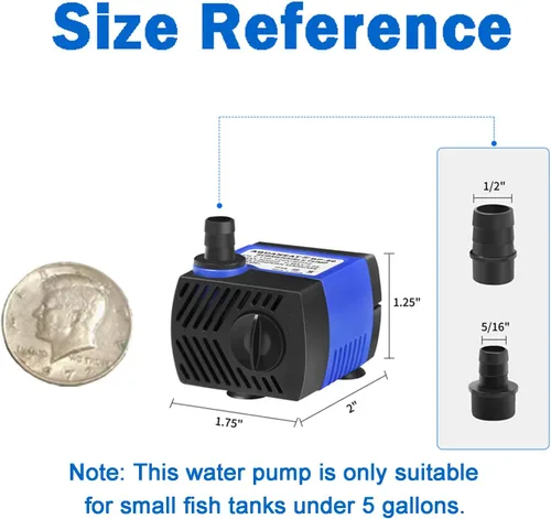 Miniatura 2 de AQUANEAT Pequeña bomba de fuente, bomba de agua sumergible de 80 GPH para acuario, tanque de peces, fuente de agua para exteriores, hidropónicos