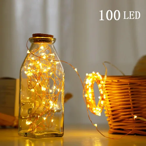 Miniatura 2 de Twinkle Star Guirnalda de luces de alambre de cobre de 100 luces LED de 33 pies Luces de Cadena de Hadas 8 modos, alimentada por USB, con control