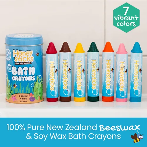 Miniatura 3 de Honeysticks Crayones de baño súper jumbo no tóxicos (paquete de 7) para niños pequeños de 1 a 3 años y niños de 4 a 8 años, crayones de cera