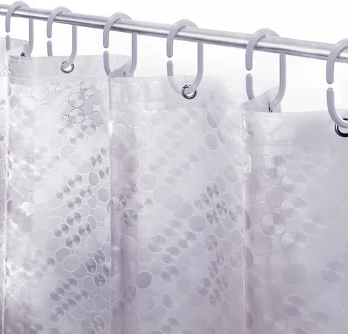 Miniatura 19 de LiBa Cortina de ducha para baño, cortina de ducha de plástico impermeable, PEVA de alta calidad, no tóxica con ojales a prueba de óxido, calibre 10