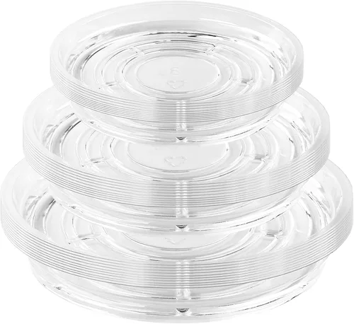 Miniatura 9 de Paquete de 30 platillos transparentes para plantas en interiores (4, 6, 8, 10, 12 pulgadas) platillos para macetas para plantas en maceta, juego