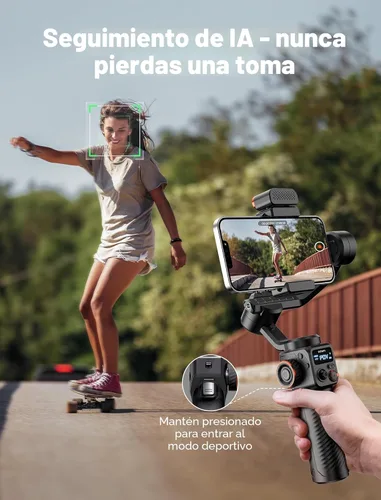 Miniatura 3 de Estabilizador de cardán iSteady M6 Kit Hohem para smartphone, cardán de teléfono de 3 ejes con seguimiento AI, luz de relleno magnética