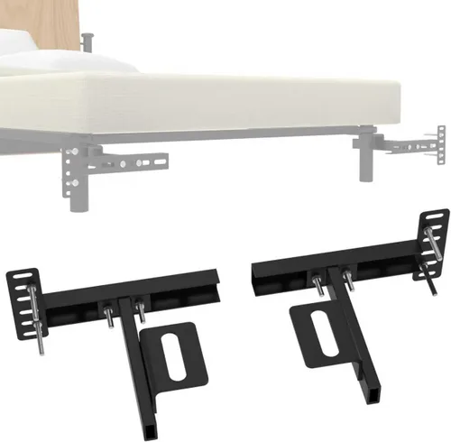 Soportes de cabecera para marco de cama de metal, soportes ajustables universales para cabecero con kit de extensión de pie de cama que se ajusta a