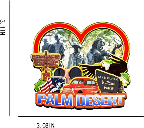 Miniatura 3 de Imán de madera para nevera de Palm Desert California, Estados Unidos, monumentos en 3D, decoración de recuerdos coleccionables, de viaje, hecho a