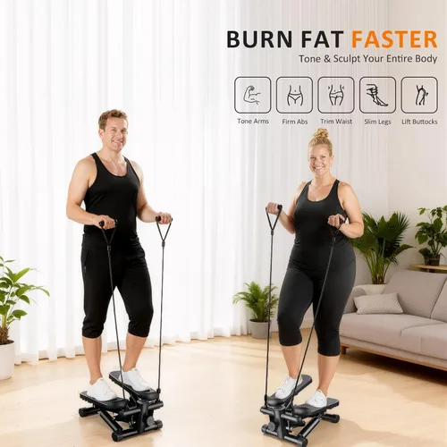 Miniatura 4 de NEWBULIG Mini paso a paso para ejercicio en casa, máquina de escalones para gimnasio en casa, portátil, para entrenamiento de cuerpo completo, Negro