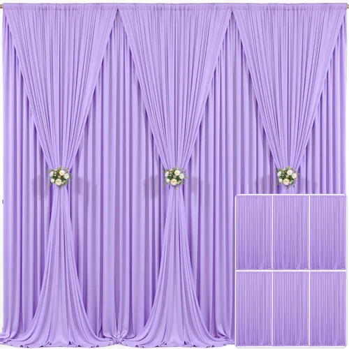 Miniatura 99 de Cortina de fondo beige de 10x10 para bodas y fiestas, cortina de fondo beige sin arrugas para fotos, cortinas de fondo para decoración de baby Gris