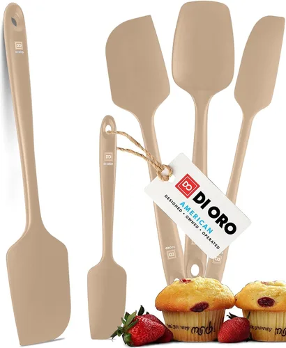 Miniatura 11 de DI ORO Juego de espátulas de silicona – Espátulas de cocina de goma para hornear, cocinar y mezclar – Resistente al calor a 600 °F y libre de BPA