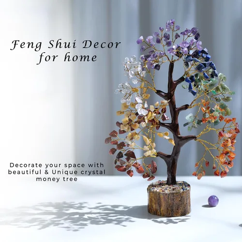 Miniatura 2 de PYOR Árbol de la vida de cristal de 7 chakras para decoración de oficina, cristales y piedras, regalos de inauguración de la casa para mujeres
