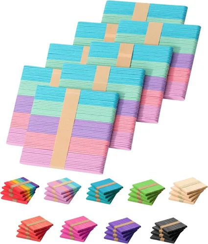 Miniatura 16 de Mr. Pen - Palitos de paletas de colores, palitos de madera de colores arcoíris para manualidades, paquete de 200, 4.5 pulgadas