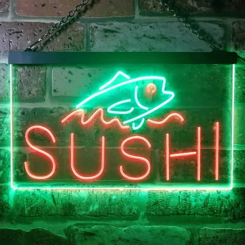 Miniatura 41 de ADVPRO Sushi Fish Sashimi Restaurant - Letrero de neón LED de doble color, azul y rojo, 12 x 8.5 pulgadas, st6s32-i3334-br