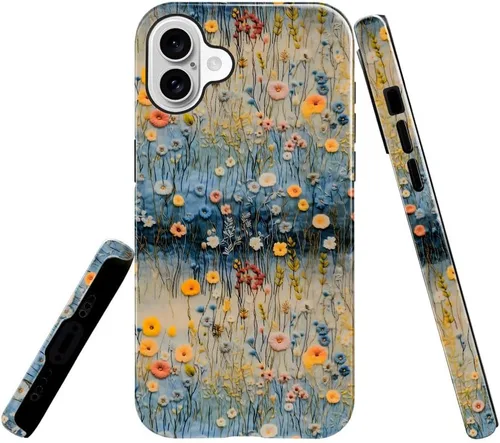 Miniatura 24 de Funda TnXee Compatible con iPhone 11, Funda Híbrida Brillante de 2 Capas para Prevenir Caídas para Niñas y Niños, Aspecto Bonito con Flores Salvajes