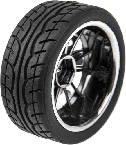 Miniatura 7 de Llantas hexagonales de 12 radios y neumáticos de goma compatibles con HSP Tamiya HPI Kyosho 1/10 On-Road Touring Car WLtoys 1/14 144001 Traxxas 1/16