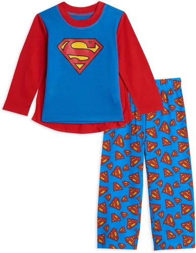 Miniatura 2 de DC Comics Justice League Superman Batman - Conjunto de pijama de 3 piezas para niños pequeños y grandes