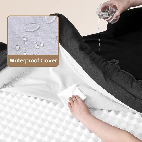 Miniatura 255 de EHEYCIGA – Cama ortopédica impermeable para perros pequeños, de espuma viscoelástica tipo caja de huevos, con bordes elevados y base antideslizante