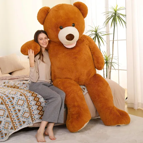 Miniatura 17 de MorisMos Oso de peluche gigante, animales de peluche grandes de 39 pulgadas con huellas grandes, osos de peluche, regalo para niños, morado