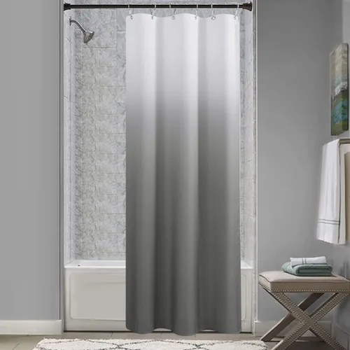 Miniatura 16 de Cortina de ducha para compartimento pequeño negra para hombres, 36 pulgadas de ancho, juego de cortinas de baño gris, cortinas geométricas estrechas