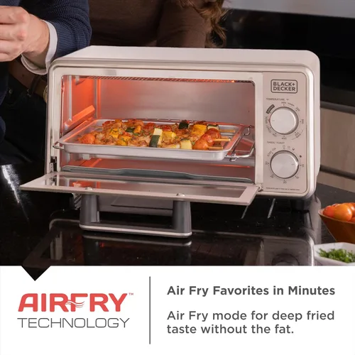 Miniatura 2 de BLACK+DECKER Crisp N Bake™ PRO - Horno tostador digital de 4 rebanadas, 5 funciones de cocción, horno de encimera de convección, se adapta a pizza