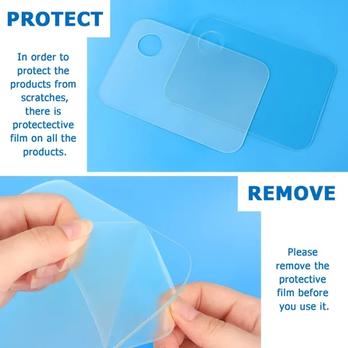 Miniatura 3 de Tamaki Paquete de 2 paletas de pintura acrílica de 9.8 x 5.9 pulgadas con bandeja de pintura transparente, paleta de pintura fácil de limpiar