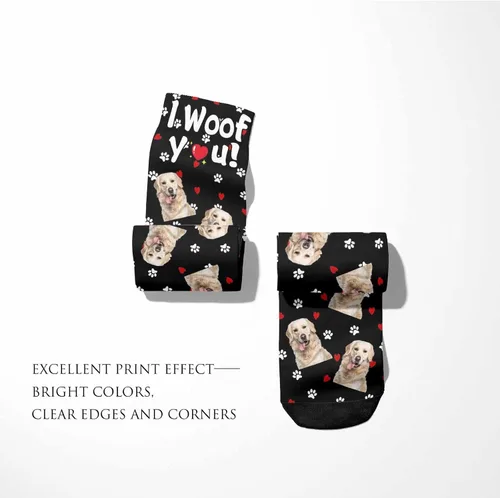 Miniatura 44 de Artsadd Calcetines personalizados para mujeres y hombres, amantes de los perros y gatos, regalos divertidos unisex personalizados