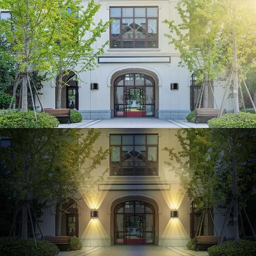 Miniatura 6 de Lámpara de pared moderna de 6 W para porche al aire libre, IP65 impermeable, luz cálida de 3000 K, aplique de pared negro para patios, jardín