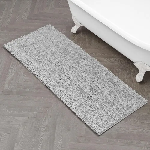 Miniatura 12 de Laura Ashley Tapete de baño de chenilla Astor 100% poliéster Decoración de baño premium Lavable a máquina Respaldo TPR Mide 17 x 24 Aqua
