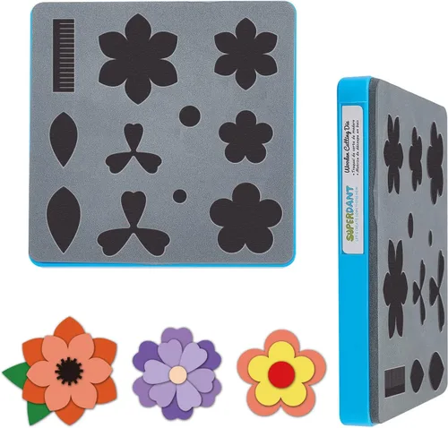SUPERDANT Troqueles de flores de corte de cuero para boda, troquelados de madera, plantilla de molde de corte de tela, álbum de recortes, álbum de