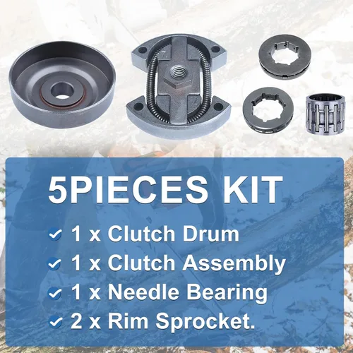 Miniatura 3 de . Kit de piñón de llanta de tambor de embrague de 325"-7 para Husqvarna 50 50 Special 51 51 EPA 55 55 EPA 55 EPA 55 Rancher motosierra piezas
