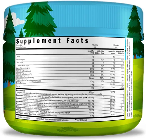 Miniatura 2 de Infusions - Gomitas súper verdes para niños, 90 unidades, superalimento, suaves y deliciosas, 8 potentes mezclas, aptas para veganos, sin gluten