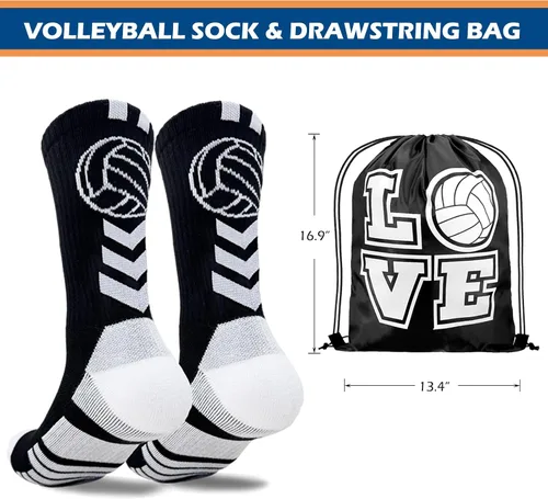 Miniatura 4 de Equipo de voleibol para jóvenes - Rodilleras, mangas para brazos, calcetines y bolsa con cordón para jóvenes, adolescentes y niñas en entrenamiento