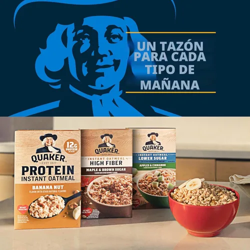 Miniatura 6 de Quaker Tazas de Avena Instantánea Express, 10g de Proteína, Paquete Variado de 2 Sabores, (Paquete de 12)