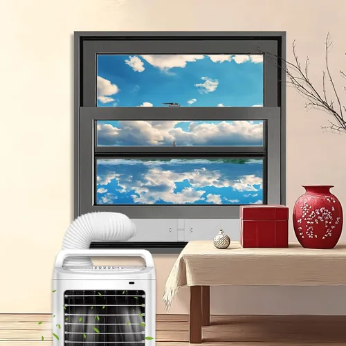 Miniatura 7 de Kit de ventilación de ventana de CA portátil con manguera de 59 pulgadas, sello de ventana de CA de 5.9 pulgadas, ajustable para ventanas correderas